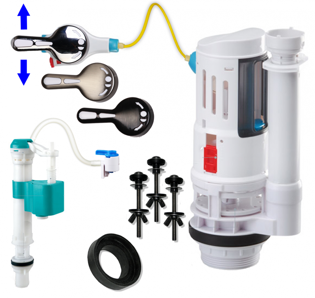 FlushSaver Deluxe Kit Triple Color Lever Two Piece Toilet 2