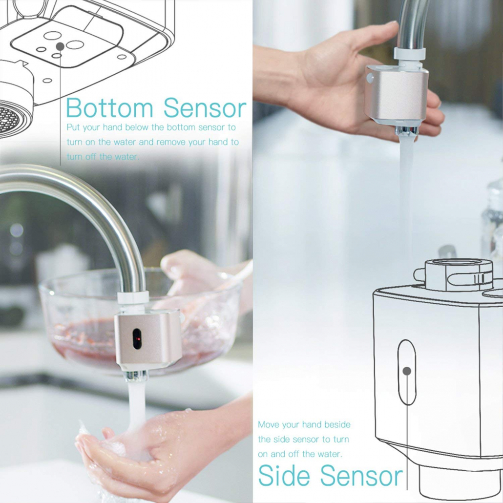 FaucetMinder Deluxe Faucet Adapter Touchless Automatic Gold